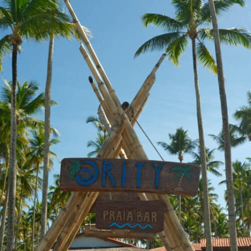 The entrance of Ority Praia Bar from the beach