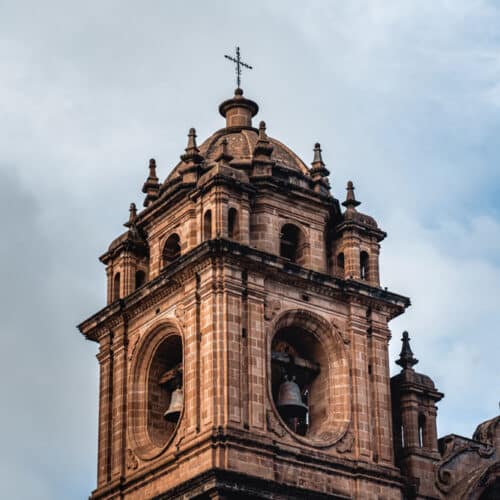 A cross on top of Cusco Cathedral building