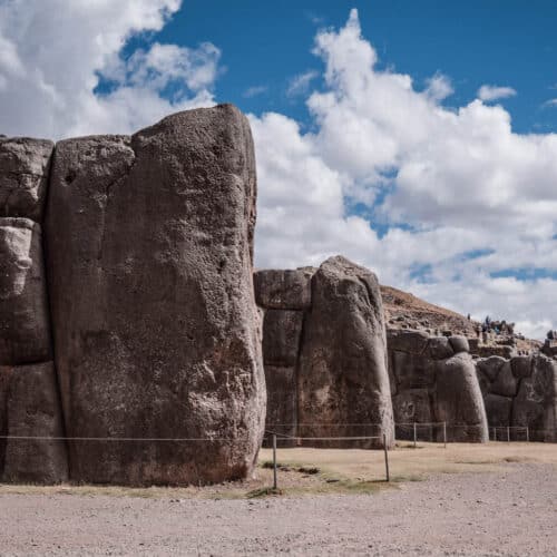 Large edge stone pillars at Sacsayhuaman