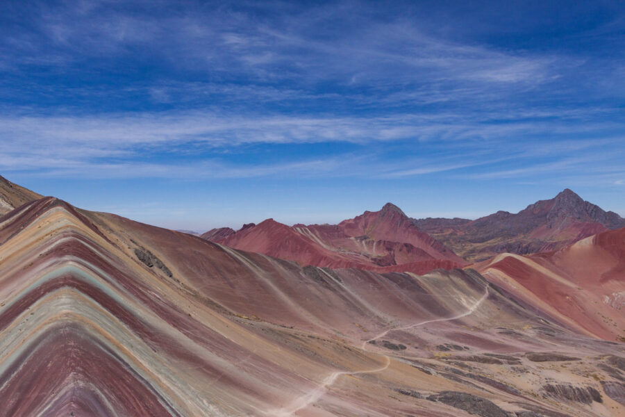 Rainbow Mountain in Peru on a clear day